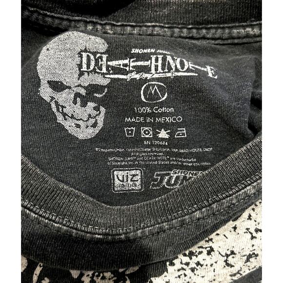 Death Note T-Shirt SKULL Logo Anime graphic print Black Thrashed Grunge Goth M - Picture 3 of 9